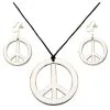 Hippie Peace Halskette & Ohrringe -Cosplay Verkäufe 3 teiliges hippie kostuem zubehoer set hippie peace kette und ohrringe 29552