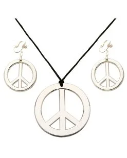 Hippie Peace Halskette & Ohrringe