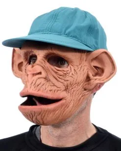Affen Maske Deluxe -Cosplay Verkäufe affen maske mit baseball muetze schimpansen maske tiermaske chimp mask 21275 03