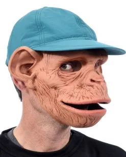 Affen Maske Deluxe -Cosplay Verkäufe affen maske mit baseball muetze schimpansen maske tiermaske chimp mask 21275 04
