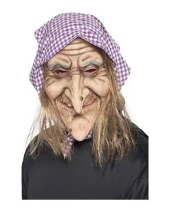 Alte Hexen Maske Mit Kopftuch
