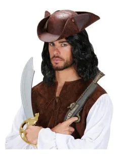 Antiker Piratenhut -Cosplay Verkäufe antiker piratenhut im lederlook brauner piraten hut pirate hat 23243 03