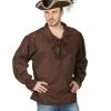 Miitelalter Hemd Mit Rüschenkragen Braun -Cosplay Verkäufe braunes piratenhemd mit rueschenkragen seeraeuberhemd mittelalter hemd piratenkostuem 25494