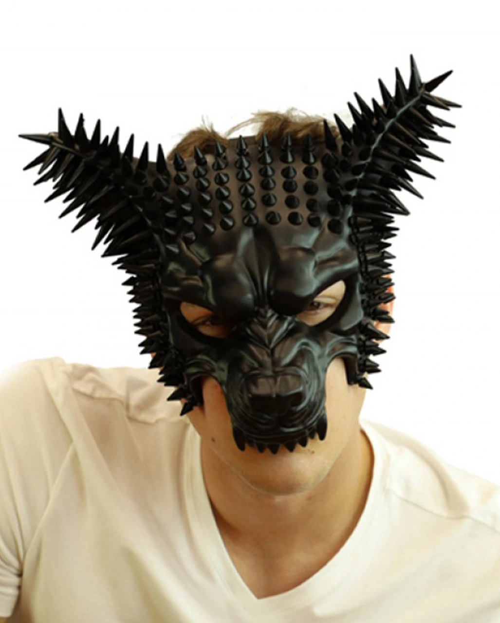 Burning Man Spike Wolf Maske Schwarz 3 Burning Man Spike Wolf Maske Schwarz