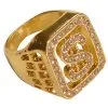 Dollar Ring Gold -Cosplay Verkäufe dollar ring gold pimp ring rapper ring kostuemzubehoer halloween schmuck karnevals schmuck karnevalsschmuck 17925 1