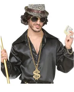 Dollarzeichen Halskette 8 Dollarzeichen Halskette -Cosplay Verkäufe dollarzeichen halskette zuhaelter halskette gangster rapper halskette als kostuemschmuck 18263 02