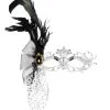 Filigrane Metall-Augenmaske Mit Strass Und Federn -Cosplay Verkäufe filigrane metall augenmaske filigrane venezianische maske venezianischer fasching venetian mask 25327