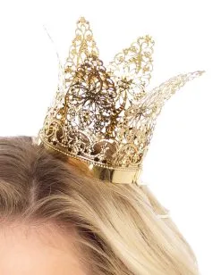 Filligrane Prinzessinnen Krone Golden -Cosplay Verkäufe filigranes goldkroenchen faschings und halloween kronen und kopfschmuck gold crown headband 38183