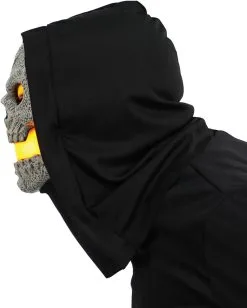 Flammen Skull LED Maske Gelb 6 Flammen Skull LED Maske Gelb -Cosplay Verkäufe flammen skull led maske gelb flaming skull led mask yellow halloween skelett maske 52683 2