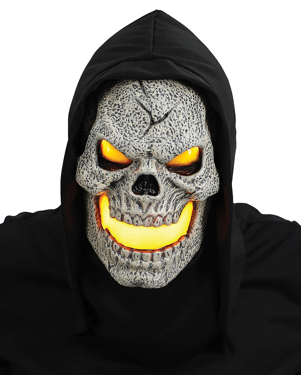 Flammen Skull LED Maske Gelb 3 Flammen Skull LED Maske Gelb