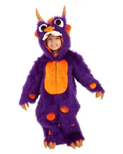 Flauschiges Monster Kinderkostüm Lila