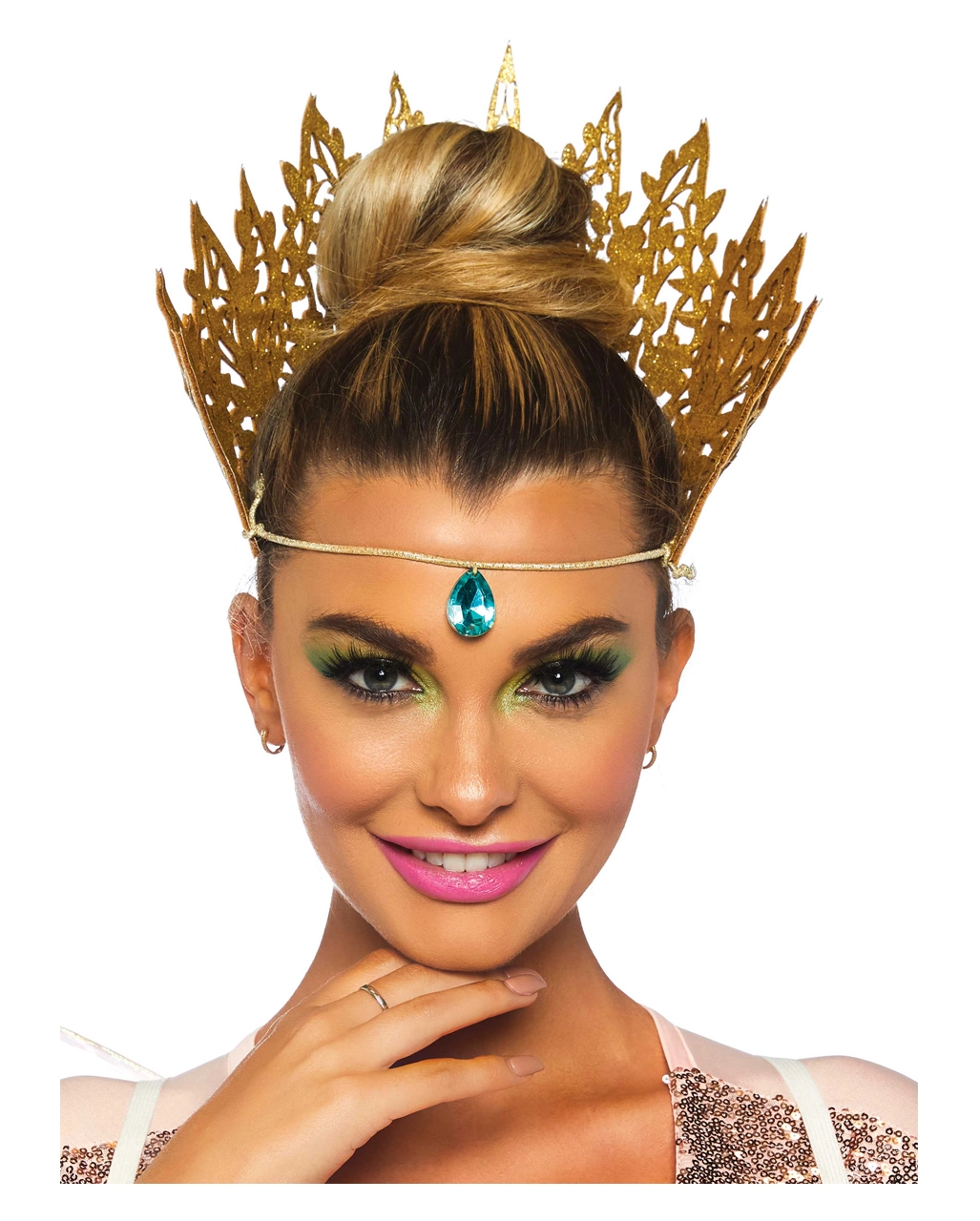 Goldene Glitzer Krone Mit Juwel 3 Goldene Glitzer Krone Mit Juwel