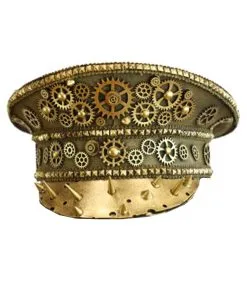 Steampunk Kapitänsmütze Mit Nieten Gold