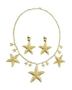Goldenes Mermaid Schmuck Set Als Kostümzubehör