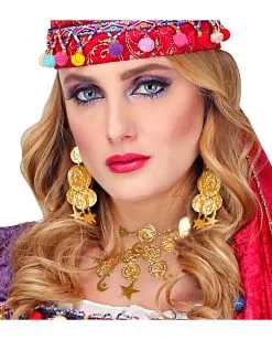 Goldenes Schmuckset Esmeralda -Cosplay Verkäufe goldenes schmuckset esmeralda bauchtaenzerin kostuem accessoires haremsdame verkleidungs accessoires 17275 03