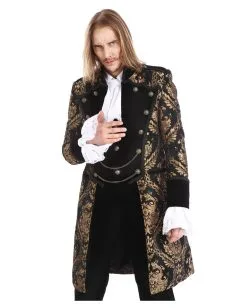 Gothic Aristokrat Herren Mantel Gold Schwarz -Cosplay Verkäufe gothic aristokrat herrenmantel gold schwarz brokatmuster gothic aristocrat mens coat gothic mantel 39099 21