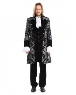Gothic Aristokrat Herren Mantel Silber Schwarz -Cosplay Verkäufe gothic aristokrat herrenmantel silber schwarz gothic aristocrat mens coat gothic mantel 39103 2
