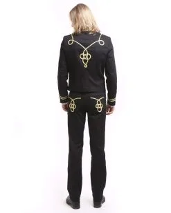 Gothic Parade Jacke Schwarz Gold -Cosplay Verkäufe gothic parade herren jacke schwarz gold offiziersjacke mit gold boduere dompteursjacke schwarz 39104 6