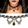 Gothic Halsband Mit Schmuckstein -Cosplay Verkäufe gothic halsband mit schwarzem strassstein und rosen 22900 01