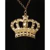Hip Hop Goldkette Mit Krone -Cosplay Verkäufe hip hop goldkette mit krone und glitzersteinen gold chain w crown kostuemschmuck 38836 02