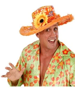 Ibiza Hut Mit Plüsch Orange 7 Ibiza Hut Mit Plüsch Orange -Cosplay Verkäufe ibiza hut mit pluesch hippie hut faschingshut karnevalshut 29358 3