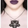 KILLSTAR Ave Satana Halskette -Cosplay Verkäufe killstar ave satana halskette silber killstar baphomet necklace gothic und alternative schmuck 51226 2
