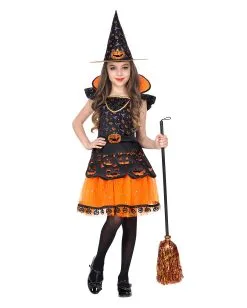 Kürbishexe Kinderkostüm -Cosplay Verkäufe kuerbishexe kinderkostuem pumpkin witch child costume halloween kinderkostuem 51735 03