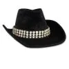 Schwarzer Cowboyhut Mit Strassband -Cosplay Verkäufe lady samthut schwarz mit strass cowgirl hut schwarzer damen hut mit strasssteinen wild west look karnevals kostuem zubehoer 61195