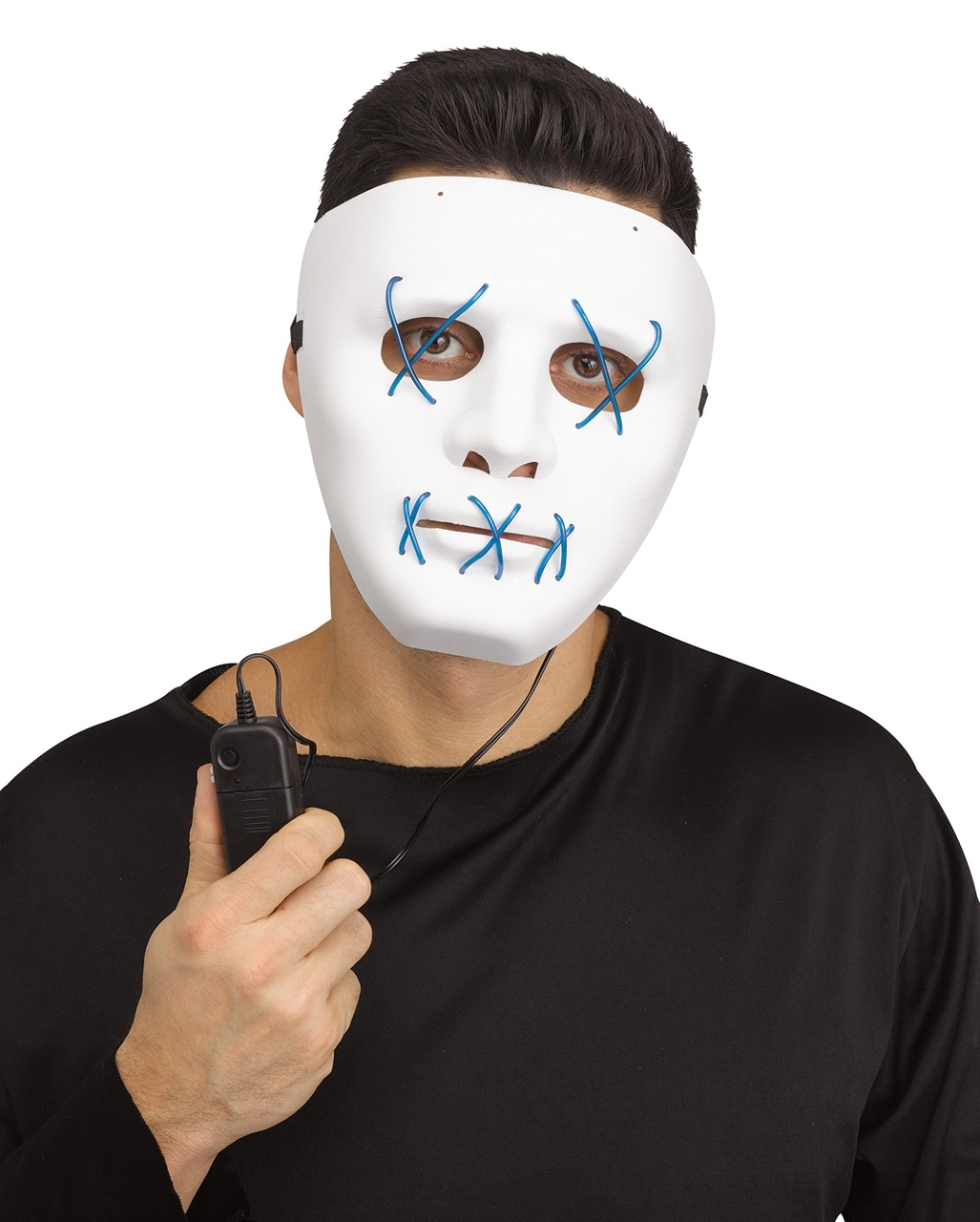 Leuchtende LED Maske Blau - Weiß 4 Leuchtende LED Maske Blau - Weiß – Bild 2