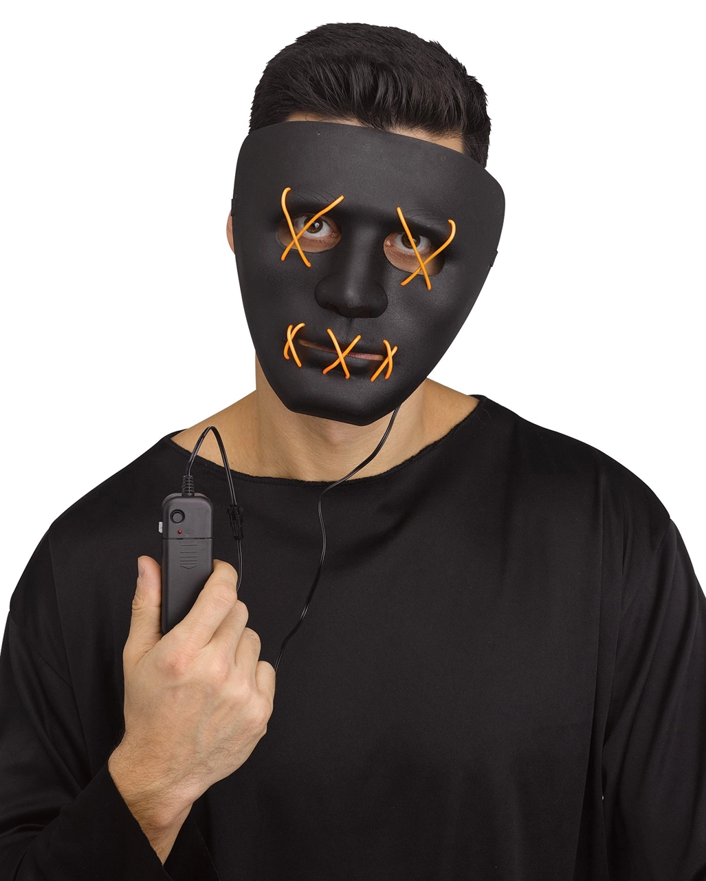 Leuchtende LED Maske Gelb - Schwarz 4 Leuchtende LED Maske Gelb - Schwarz – Bild 2