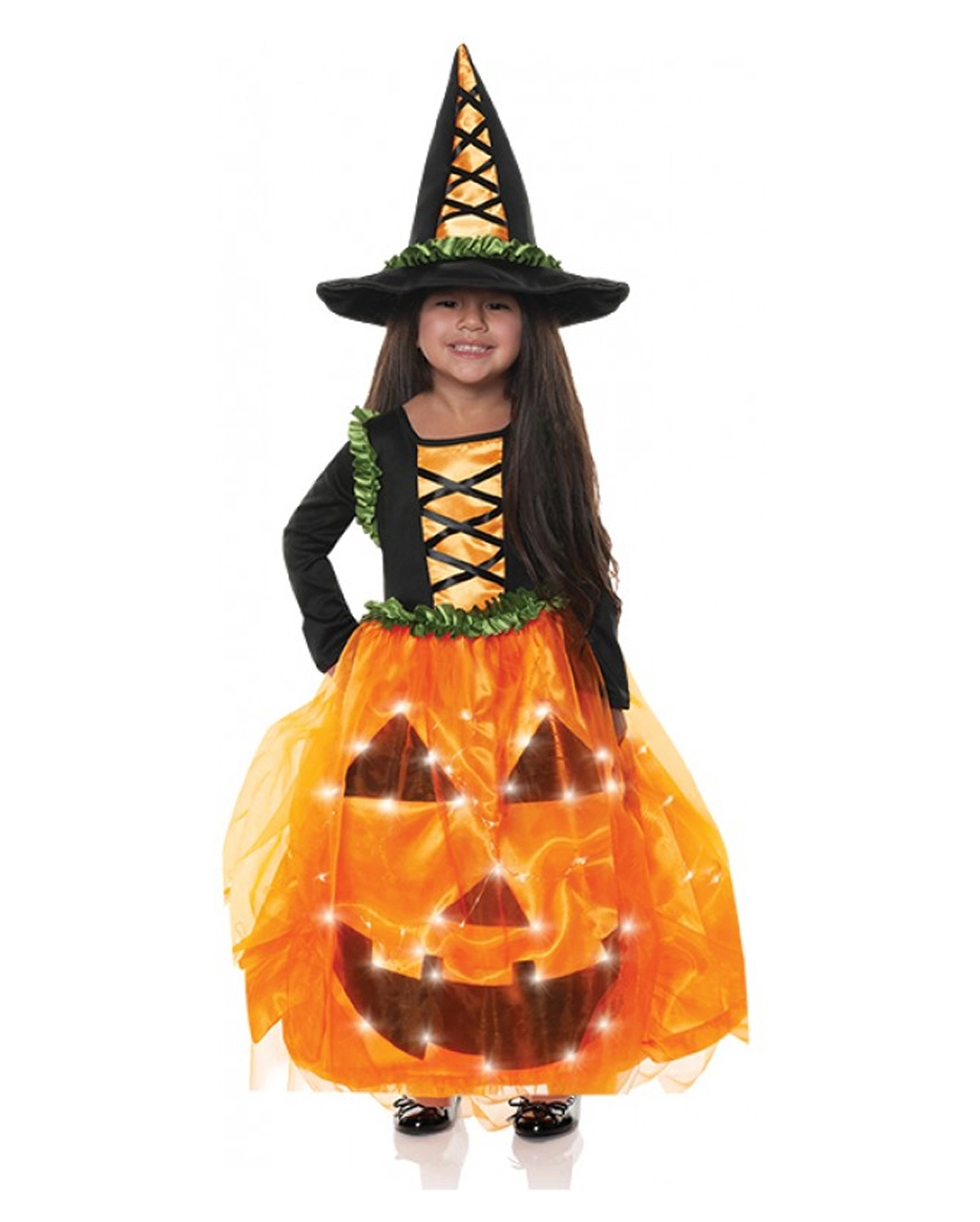 Leuchtendes Pumpkin Prinzessin Kinder Kostüm 3 Leuchtendes Pumpkin Prinzessin Kinder Kostüm