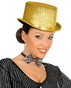 Lurex Zylinder Gold -Cosplay Verkäufe lurex zylinder gold goldener zylinder buehenoutfit musical zylinder 17054 2