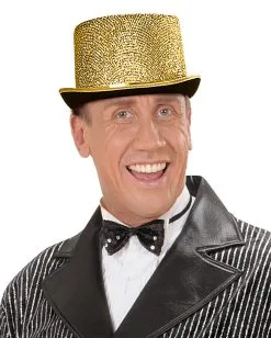 Lurex Zylinder Gold -Cosplay Verkäufe lurex zylinder gold goldener zylinder buehenoutfit musical zylinder 17054 3