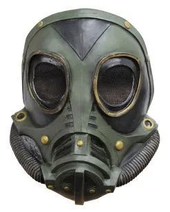 Steampunk Latex Gasmaske Grün