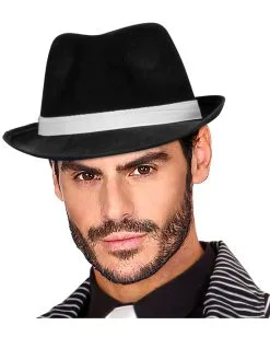 Gangster Hut Mit Weißem Hutband 11 Gangster Hut Mit Weißem Hutband -Cosplay Verkäufe mafia hut gangster hat 20er jahre kostuemzubehoer 29353 5