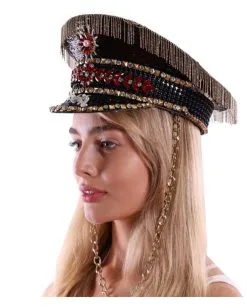 Military Festival Schirmmütze Schwarz -Cosplay Verkäufe military festival schirmmuetze schwarz mitiltary festiva uniform hat kostuemzubehoer 50461 02