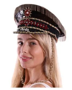 Military Festival Schirmmütze Schwarz -Cosplay Verkäufe military festival schirmmuetze schwarz mitiltary festiva uniform hat kostuemzubehoer 50461 03