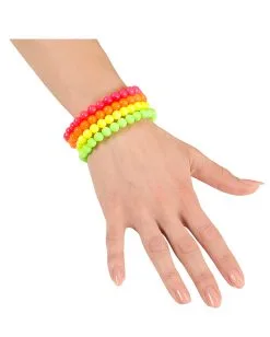 Neon Perlenarmband 4er Set -Cosplay Verkäufe neonperlenarmband perlenarmband in neonfarben 80er jahre modeschmuck 80ies party 23155 3