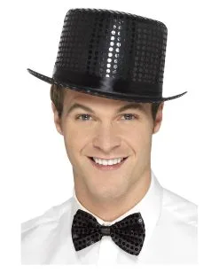 Pailletten Zylinder Schwarz