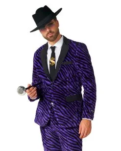 Pimp Faux Fur Zebra Anzug - Suitmeister -Cosplay Verkäufe pimp faux fur purple suitmaster opposuite anzug suitmeister kostuem anzug zebra fell anzug 54383