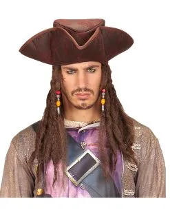 Piraten Dreispitz Mit Dreadlocks -Cosplay Verkäufe piraten dreispitz mit dreadlocks piratenperuecke seeraeuberperuecke faschingsperuecke 29389 02