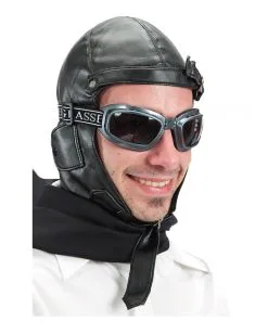 Retro Fliegermütze Schwarz