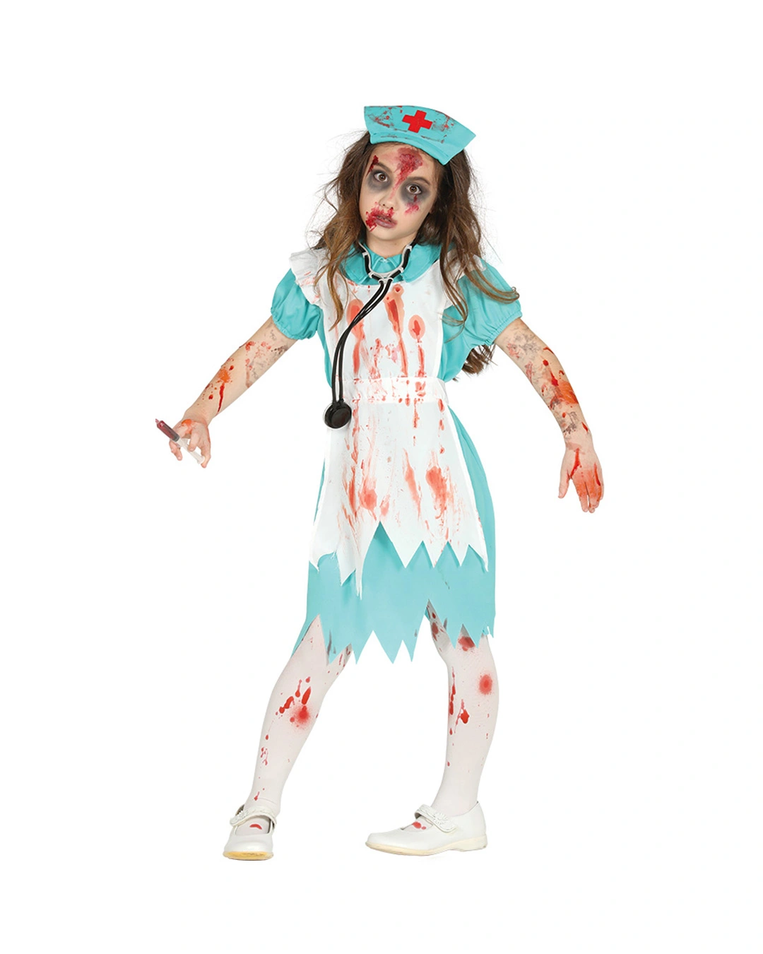 Retro Zombie Krankenschwester Kostüm Für Kinder 3 Retro Zombie Krankenschwester Kostüm Für Kinder