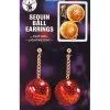 Rote Disco Ball Ohrringe Mit Pailetten -Cosplay Verkäufe rote disco kugel ohrringe red disco ball earrings 70er jahre kostuemschmuck pailetten ohrringe 8801346 01