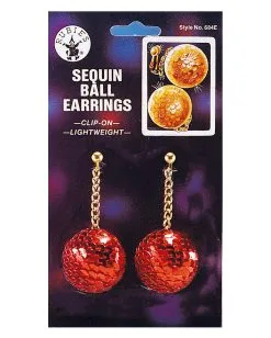 Rote Disco Ball Ohrringe Mit Pailetten