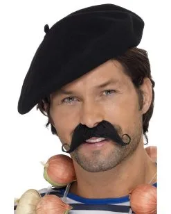 Schwarze Baskenmütze