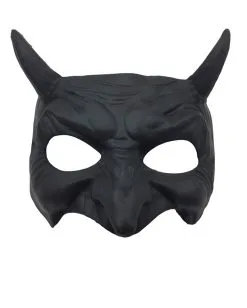 Schwarze Goblin Halbmaske Mit Hörner