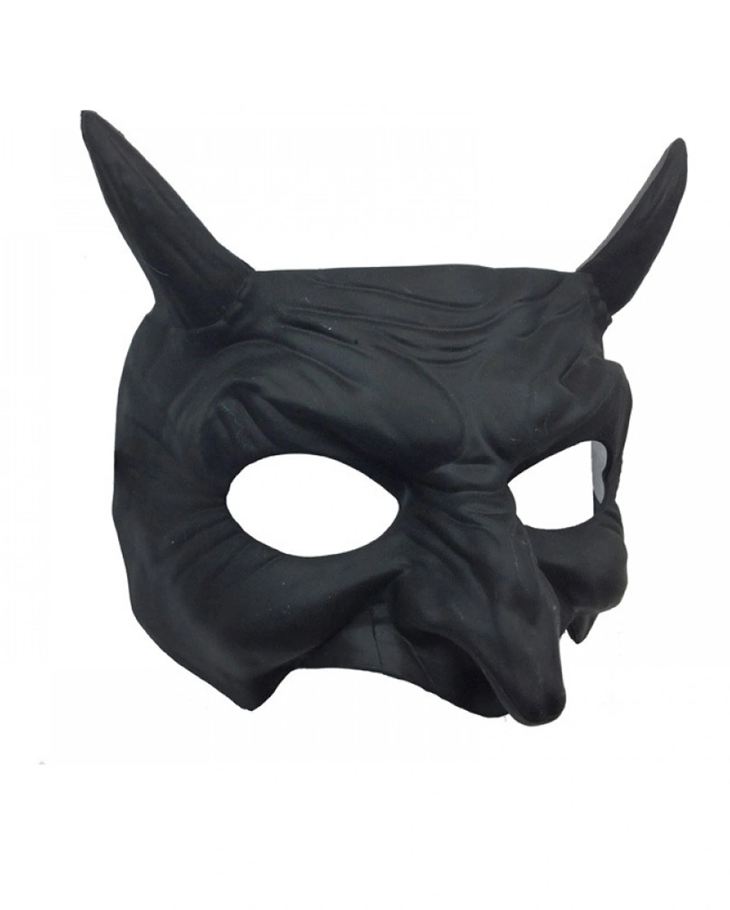 Schwarze Goblin Halbmaske Mit Hörner 4 Schwarze Goblin Halbmaske Mit Hörner – Bild 2