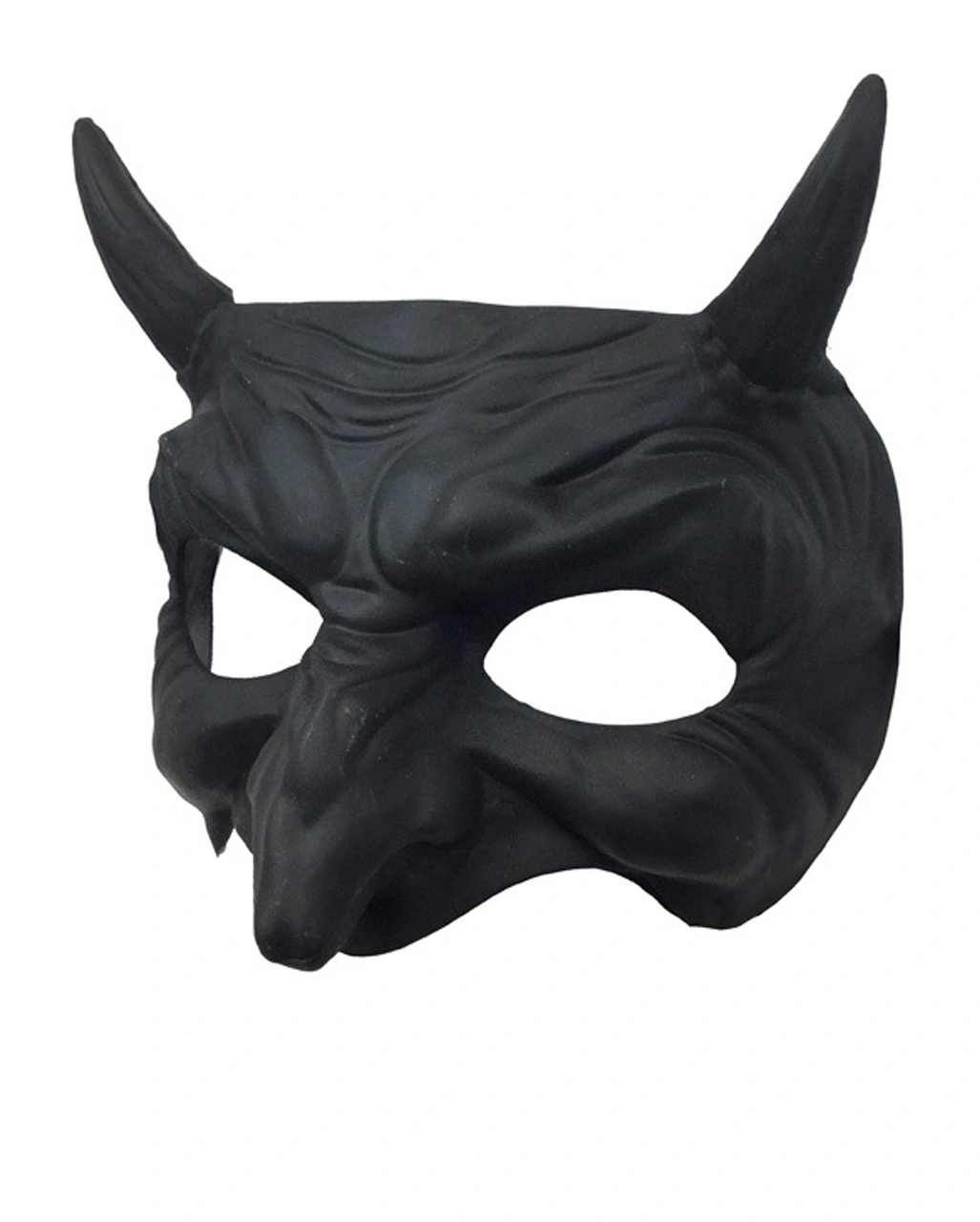 Schwarze Goblin Halbmaske Mit Hörner 5 Schwarze Goblin Halbmaske Mit Hörner – Bild 3