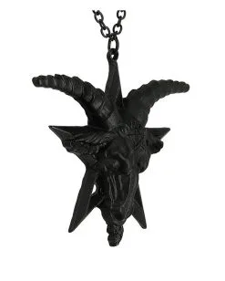 Schwarze Gothic Baphomet Halskette -Cosplay Verkäufe schwarze gothic baphomet halskette black baphomet gothic pendant gothic schmuck gothic jewellery 50589 02